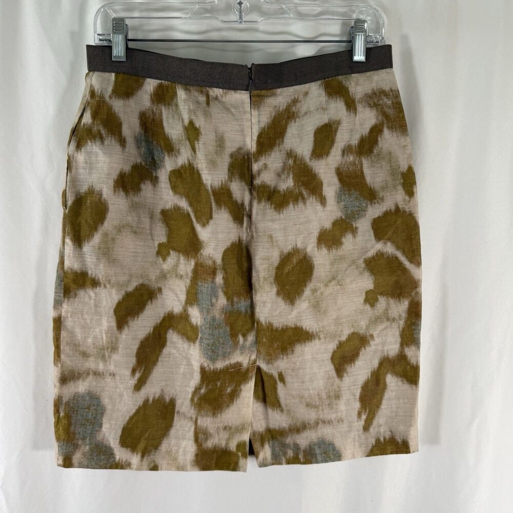 LOFT Ramie Blend Mini Skirt Women's 6 Brown Pockets High Rise - Picture 5 of 9